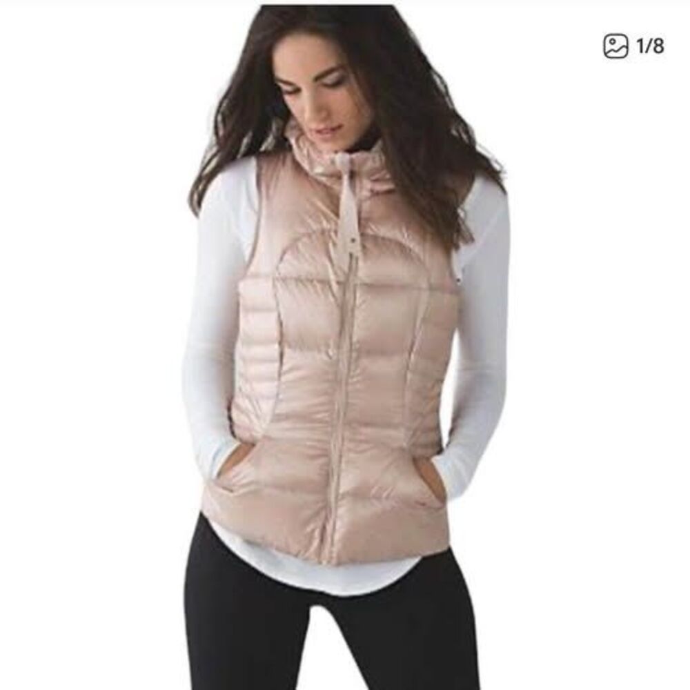 Lululemon “Fluffin Awesome” Goose Down Rose Gold Puffer Vest Size 4